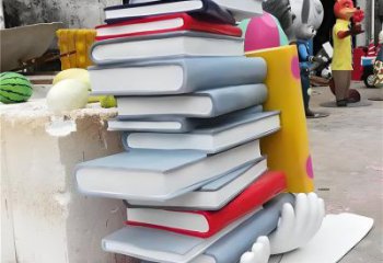 疊書雕塑廠家，彩鋼制作，不銹鋼疊書雕塑廠家