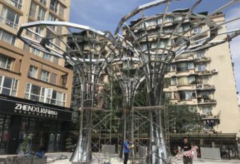 遮陽樹雕塑制造商，城區小品，鏤空遮陽樹雕塑定制