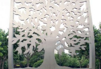 鏤空樹雕塑定價，街頭雕塑，烤漆鏤空剪紙樹雕塑廠家