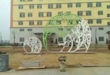 鏤空樹(shù)雕塑預(yù)定,城區(qū)小品,鏤空剪紙樹(shù)雕塑制造商