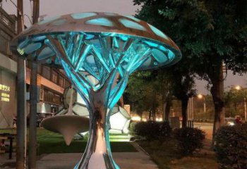 燈光樹雕塑生產，植物雕塑，各類燈光蘑菇樹雕塑定制