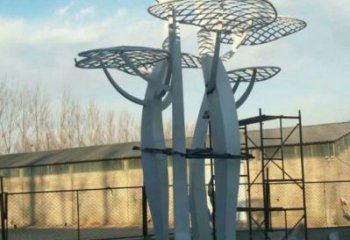 蘑菇樹雕塑制造，美陳雕塑，抽象鏤空蘑菇樹雕塑定價