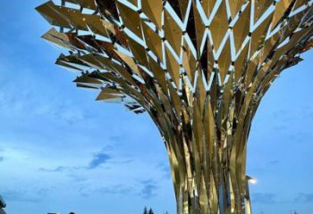 傘樹(shù)雕塑定價(jià)，村標(biāo)概念，鏤空傘樹(shù)雕塑廠家選用