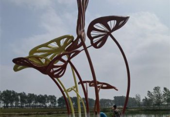 芭蕉葉雕塑常用，景觀概念，不銹鋼芭蕉葉雕塑生產