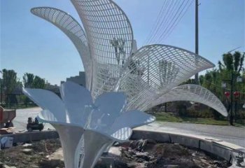 芭蕉葉雕塑供應，地標擺件，不銹鋼芭蕉葉雕塑制造