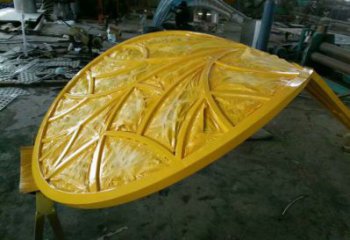 樹葉雕塑承接，街道標識，彩繪烤漆樹葉雕塑廠家