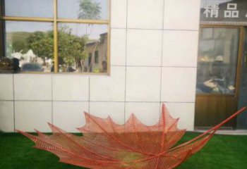 鏤空樹葉雕塑制造，藝術擺件，鐵藝樹葉雕塑訂做廠家