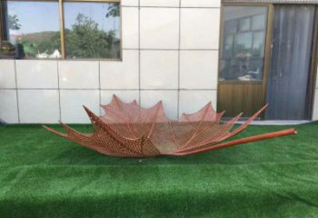 鏤空樹葉雕塑制作，美陳雕塑，鐵藝樹葉雕塑觀賞型