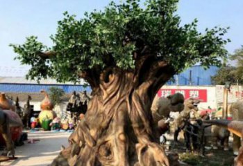 仿真樹雕塑精選，小區(qū)擺件，玻璃鋼仿真樹雕塑選用