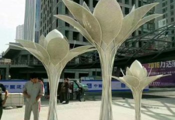 花樹雕塑定做，村標(biāo)概念，不銹鋼花樹雕塑制造商