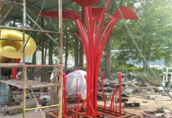 花樹雕塑定做，公園小品，烤漆不銹鋼花樹雕塑定價(jià)