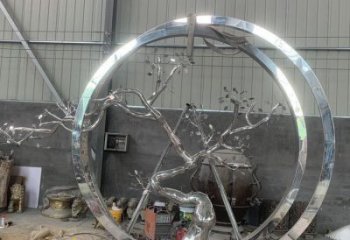 梅花樹雕塑精選，美陳雕塑，不銹鋼梅花樹雕塑供給