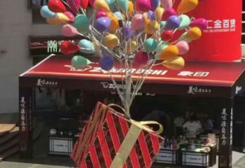 氣球樹雕塑承接，美陳雕塑，玻璃鋼氣球樹雕塑制造