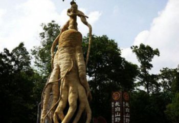 人參雕塑定制，標(biāo)識雕塑，戶外景觀人參樹雕塑指用