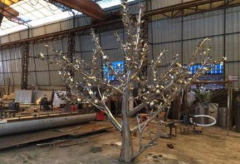 楓樹(shù)雕塑訂做，彩鋼制作，不銹鋼楓樹(shù)雕塑廠家