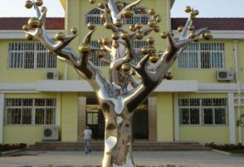 樹干雕塑供需,室外軟裝,藝術不銹鋼樹干雕塑指用