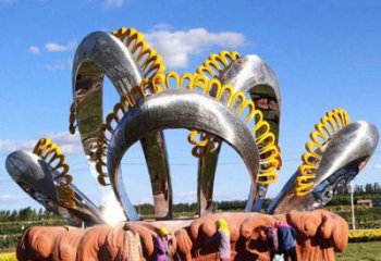 四葉草雕塑承接，鍛造工藝，不銹鋼四葉草雕塑制造