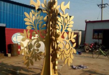 發(fā)財(cái)樹雕塑廠家，市標(biāo)雕塑，不銹鋼發(fā)財(cái)樹雕塑定制