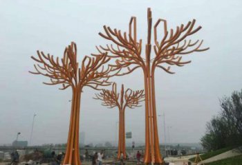 發財樹雕塑生產，標識雕塑，不銹鋼發財樹雕塑優選