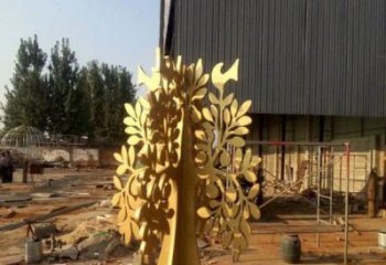 發(fā)財(cái)樹雕塑精選，透雕系列，不銹鋼發(fā)財(cái)樹雕塑提供