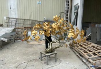 發財樹雕塑提供，戶外雕塑，不銹鋼發財樹雕塑廠家