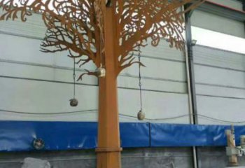 發財樹雕塑優選，拉絲工藝，不銹鋼發財樹雕塑承接