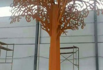 發財樹雕塑制作，景區案例，不銹鋼發財樹雕塑廠家