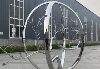 圓環(huán)樹(shù)雕塑優(yōu)選，陸地?cái)[件，不銹鋼圓環(huán)樹(shù)雕塑供應(yīng)