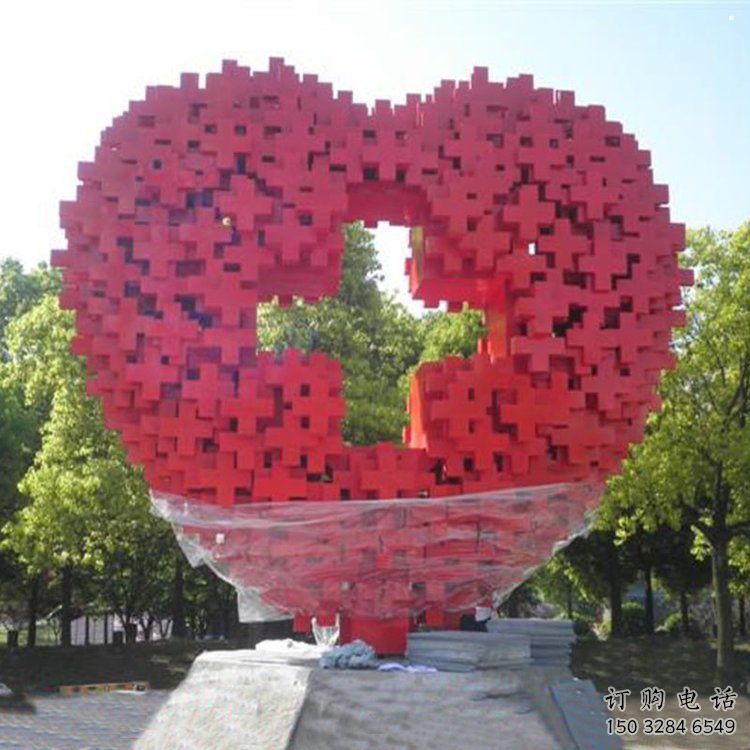 愛心雕塑通用，花園小品，廣場不銹鋼愛心雕塑優價