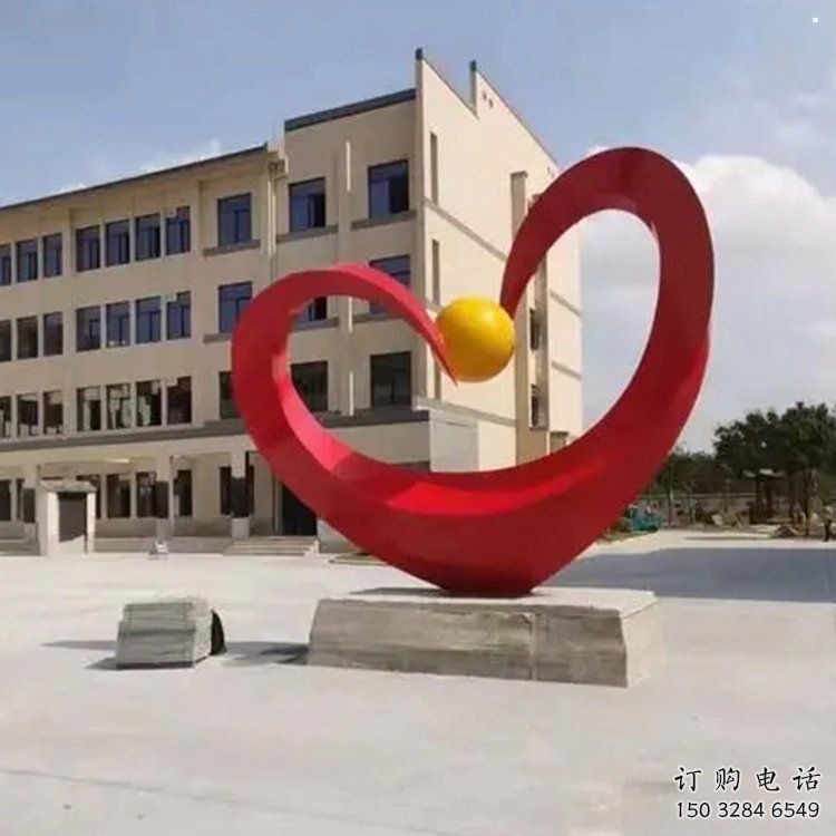 愛(ài)心雕塑提供，多彩藝術(shù)，中式烤漆愛(ài)心雕塑通用