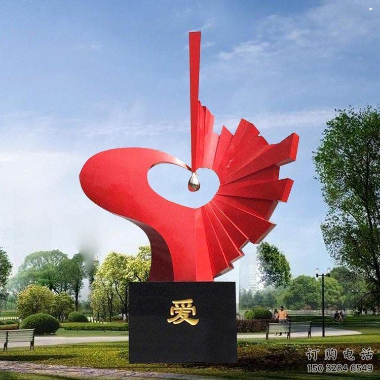 愛心雕塑制造商，城市雕塑，不銹鋼愛心雕塑觀賞型