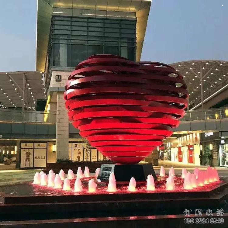 心形球雕塑常用，鋼管組合，不銹鋼烤漆心形球雕塑定價