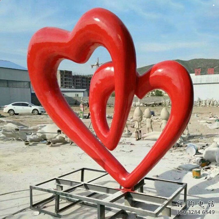 雙心雕塑優(yōu)選，城市裝飾，展示不銹鋼雙心雕塑定做
