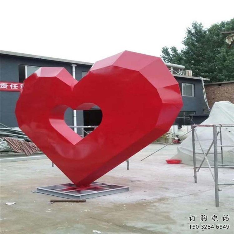 桃心景觀雕塑通用，城市雕塑，不銹鋼桃心雕塑指用