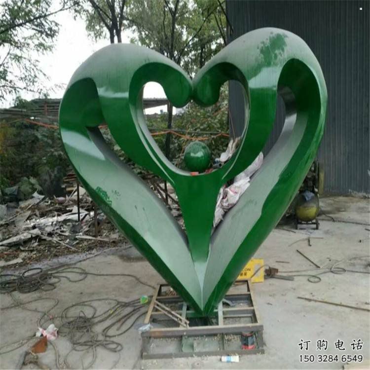 桃心雕塑優價，鋼管組合，不銹鋼桃心雕塑特供