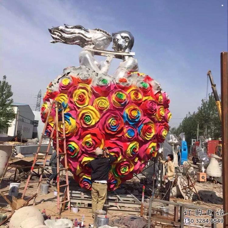 公園心形人物雕塑