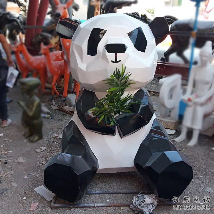 大型熊貓雕塑常用，戶外擺放，仿真熊貓雕塑展示