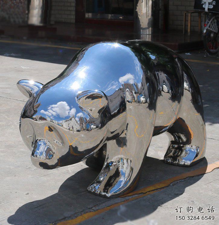 熊貓雕塑標準，廣場雕塑，不銹鋼熊貓雕塑供給