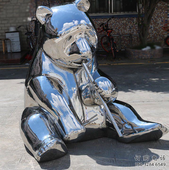 熊貓雕塑服務商，景觀雕塑，不銹鋼熊貓雕塑選定