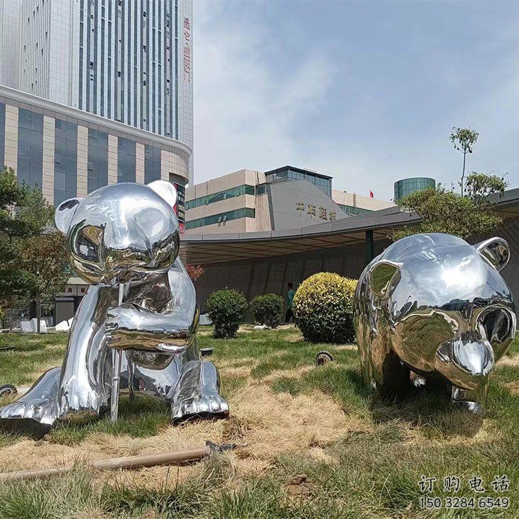 熊貓雕塑造型供需，廣場雕塑，不銹鋼熊貓雕塑選用