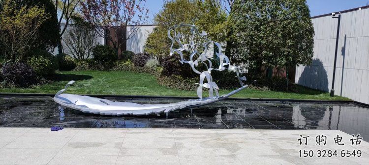 羽毛雕塑優(yōu)選，多彩藝術(shù)，景觀鏡面羽毛雕塑選用