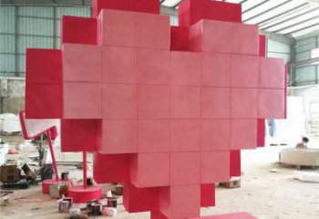 愛心雕塑訂做供需，景區雕塑，烤漆不銹鋼愛心雕塑廠家