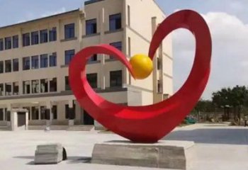 愛心雕塑提供，多彩藝術，中式烤漆愛心雕塑通用