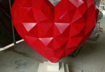 棱面心形球雕塑廠家，切面烤漆工藝，戶外景觀擺件