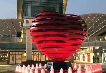 心形球雕塑常用，鋼管組合，不銹鋼烤漆心形球雕塑定價