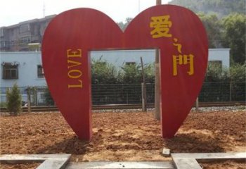 桃心雕塑常用，公園小品，不銹鋼桃心雕塑生產商