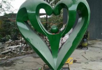 桃心雕塑優價，鋼管組合，不銹鋼桃心雕塑特供