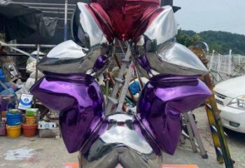 心心相印雕塑展品，室外軟裝，展示心形雕塑訂做