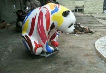 公共熊貓雕塑訂做，城市裝飾，庭院彩繪熊貓雕塑展品