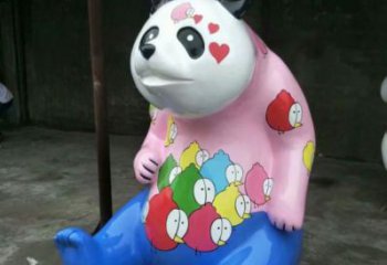 熊貓雕塑工廠，城市裝飾，彩繪熊貓雕塑供給